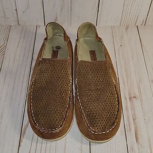 Olukai Womens Perforated Suede Slip On Loafers 7